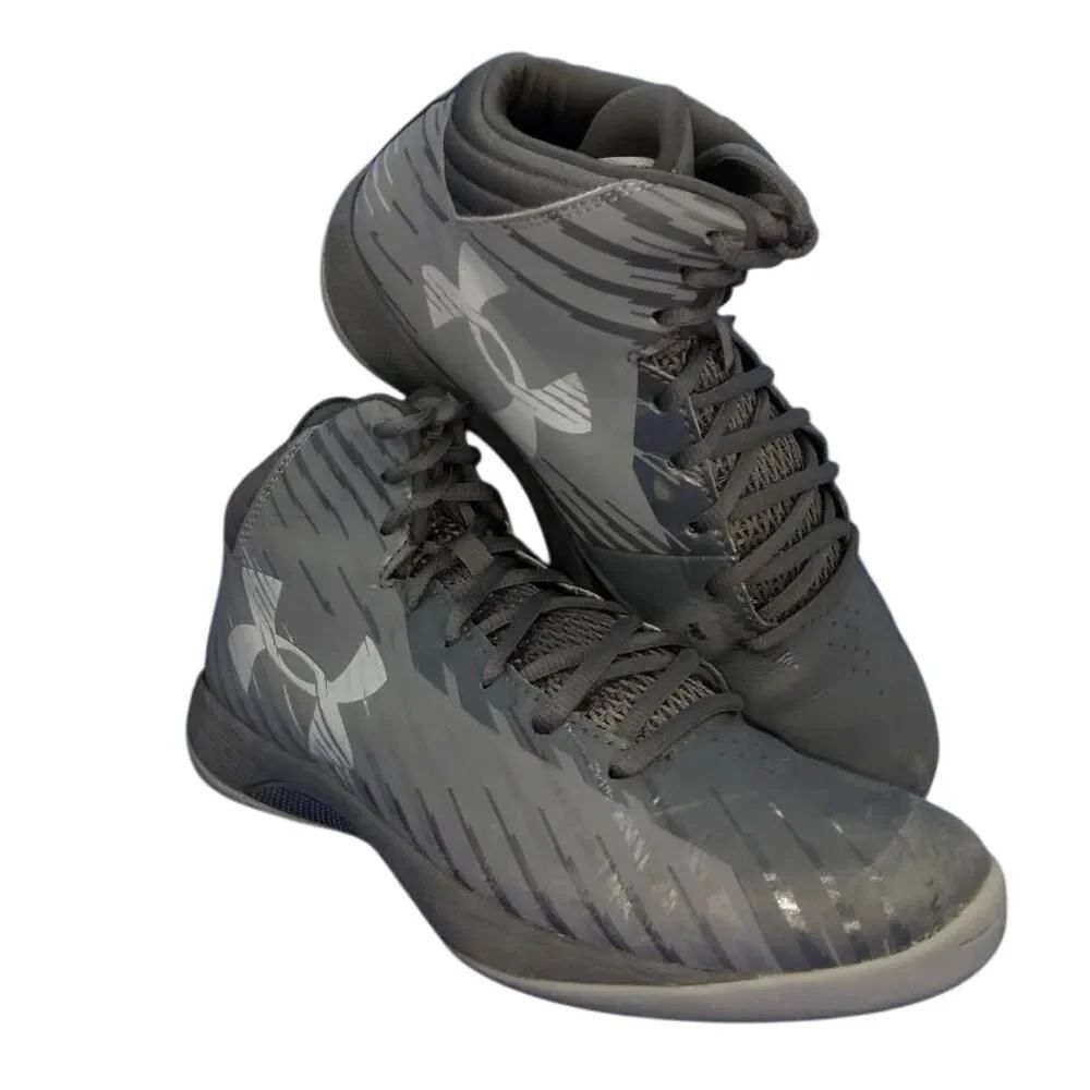 Under Armour Men's Gray Basketball Court Mid Top Sneakers - sz. 8